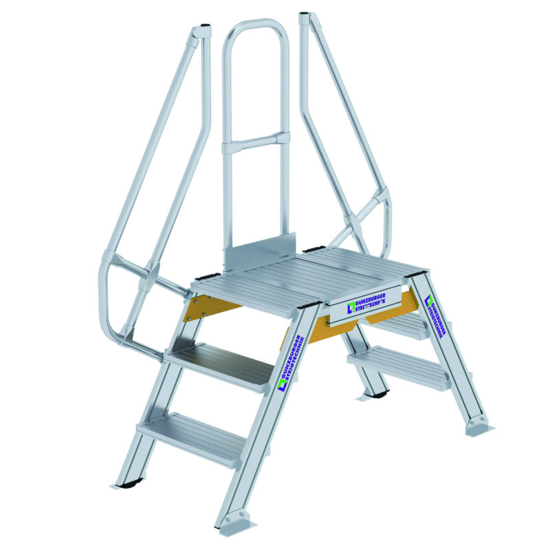 Hliníkové přechodové žebříky, stacionární, sklon 60°, šířka schůdku 600 mm