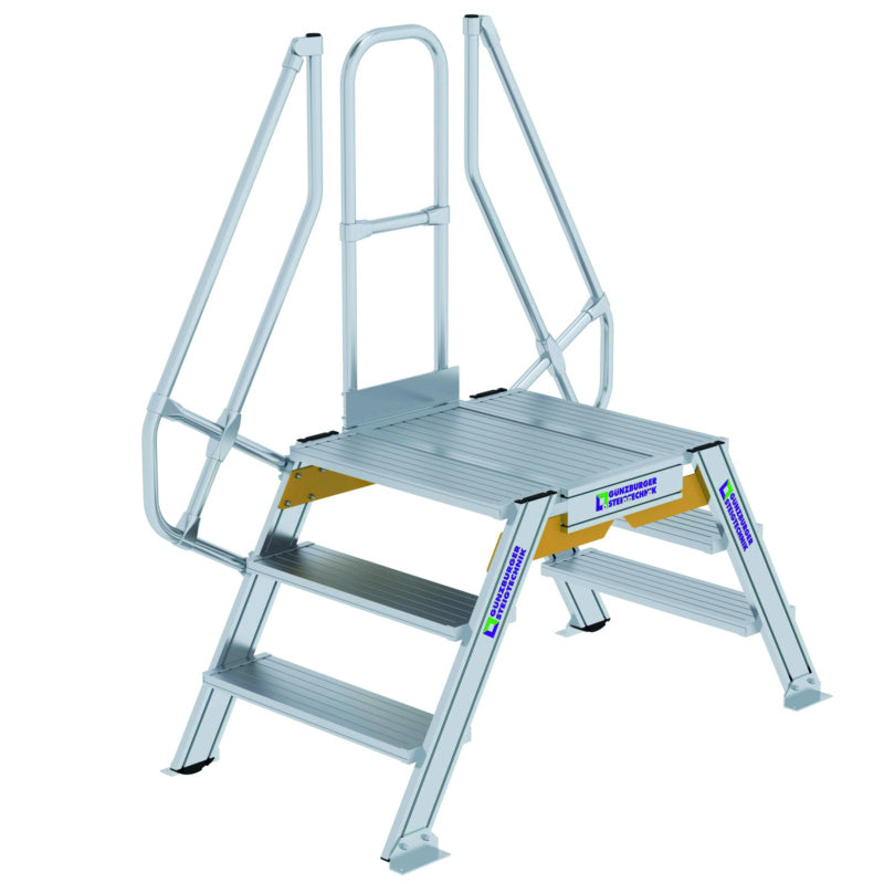 Hliníkové přechodové žebříky, stacionární, sklon 60°, šířka schůdku 800 mm