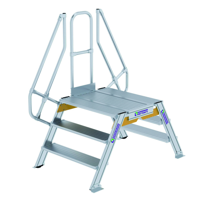 Hliníkové přechodové žebříky, stacionární, sklon 60°, šířka schůdku 1000 mm