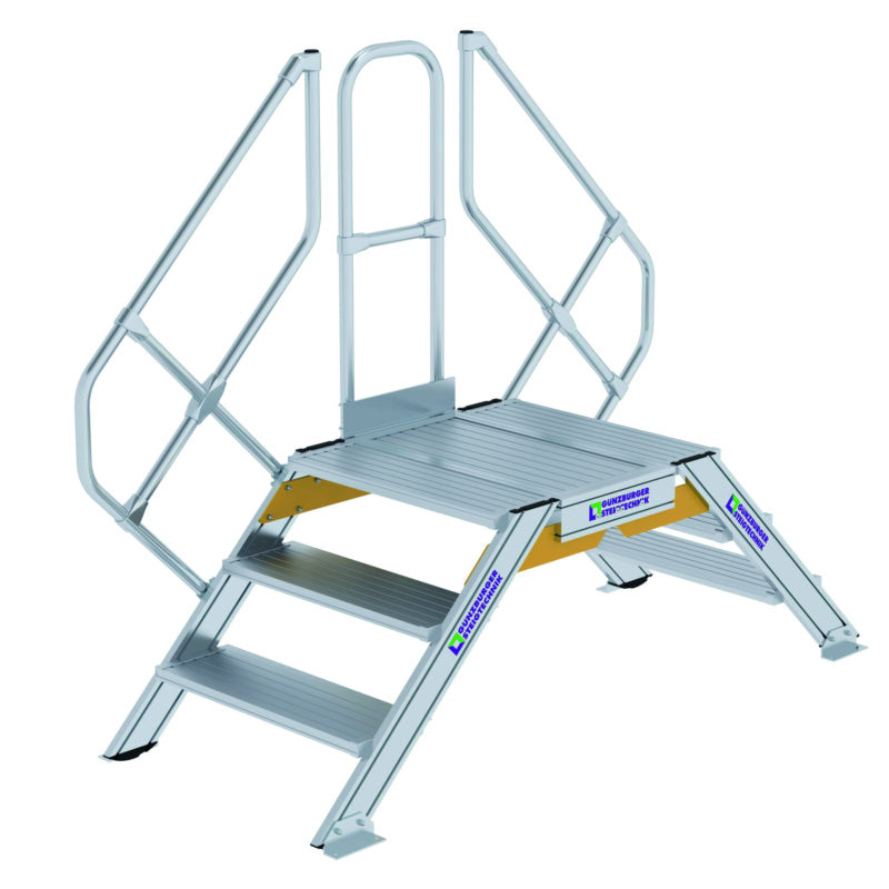 Hliníkové přechodové žebříky, stacionární, sklon 45°, šířka schůdku 800 mm