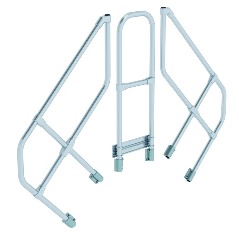 Přechodové žebříky, 45°, druhé zábradlí