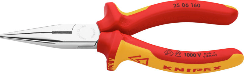 Kleště s úzkými čelistmi, rovné, s dvoudílnými kryty rukojetí, s izolací VDE