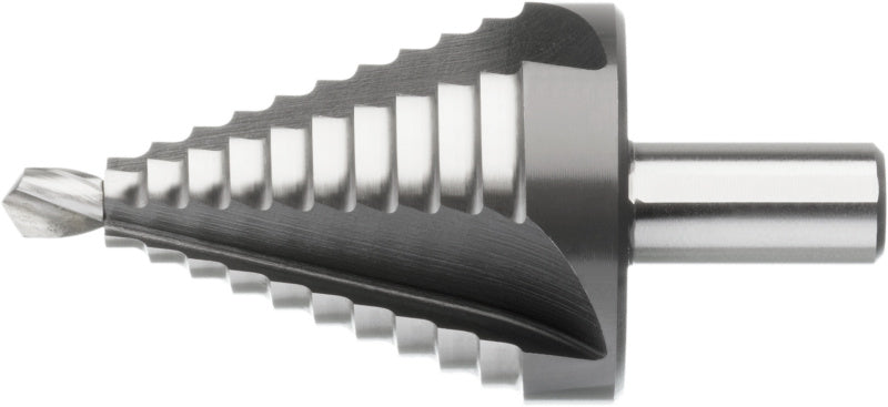 Stupňovitý vrták, HSS, bez povrchové úpravy, s přímou drážkou a výměnným bitem