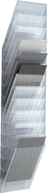 Nástěnný držák brožur se 12 oddíly formátu A4 dle DIN