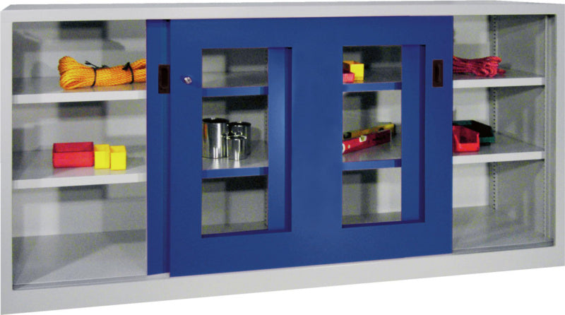 Skříň s posuvnými dveřmi s průhledem, výška 1000 mm