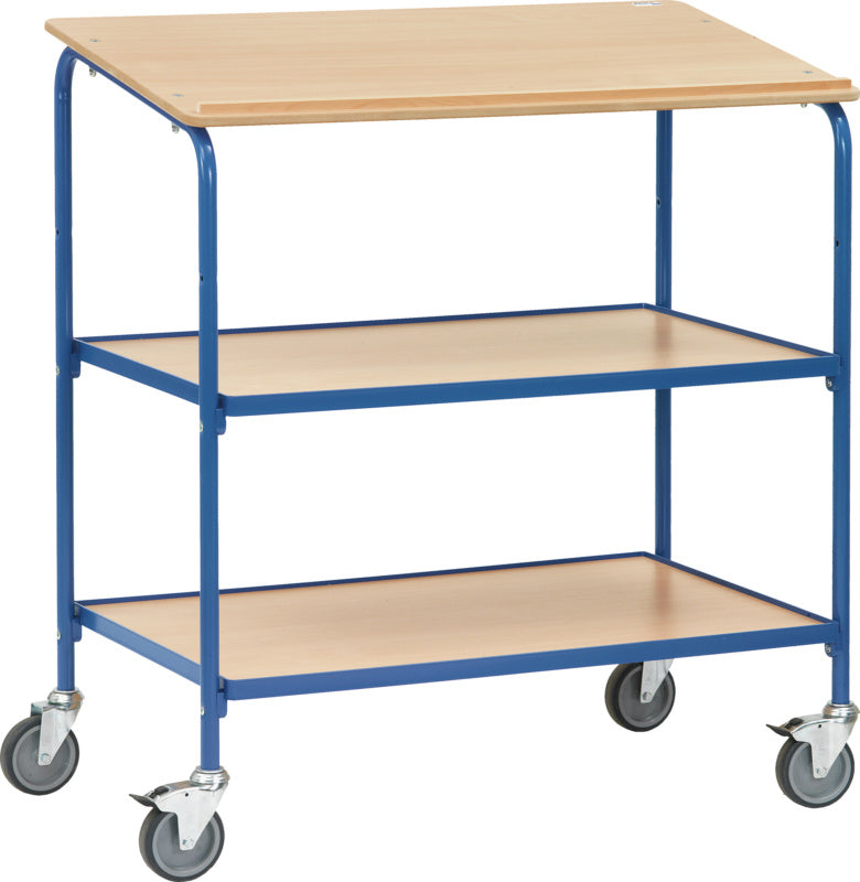 Pult na kolečkách s 2 dřevěnou ložnou plochou