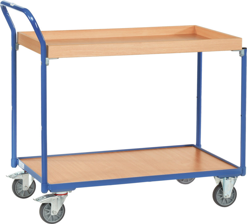 Stolový vozík s 1 policí a 1 dřevěným boxem