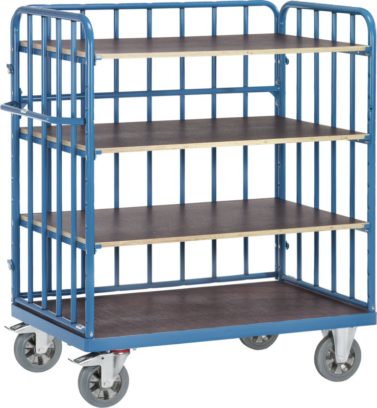 3stranný patrový vozík se 4 ložnými plochami, nosnost 1200 kg