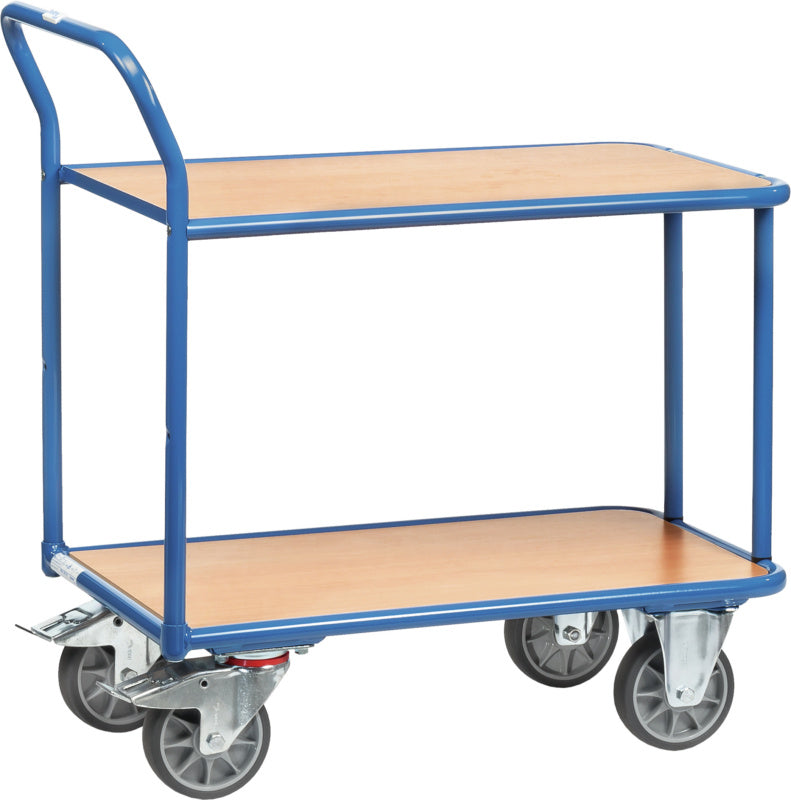 Stolový vozík s dřevěnou ložnou plochou