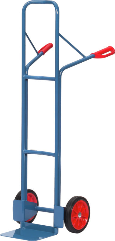 Ocelový vozík na pytle se zahnutou vysokou tyčí, celopryžové pneumatiky