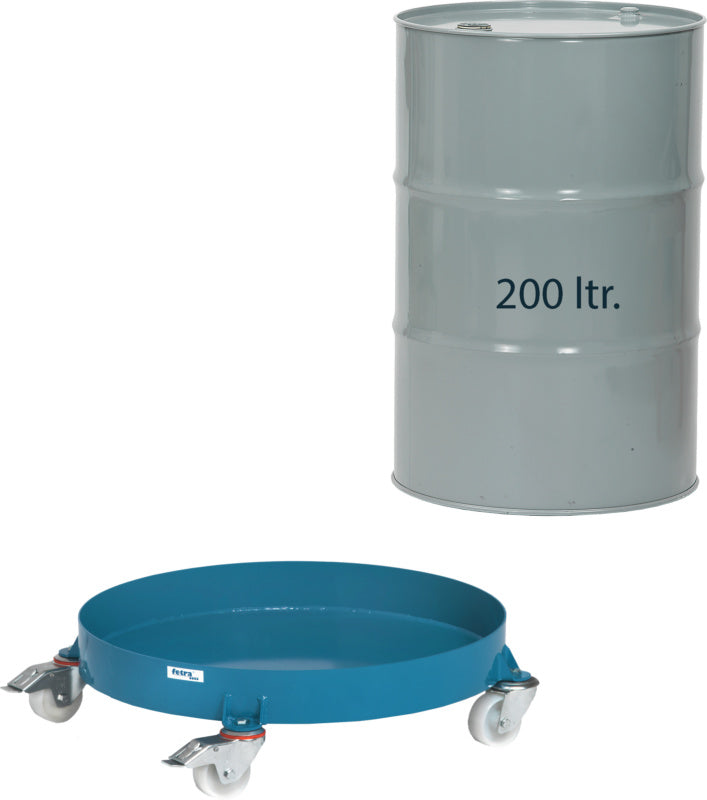 Vozík na sudy z ocelového plechu, práškově lakovaný