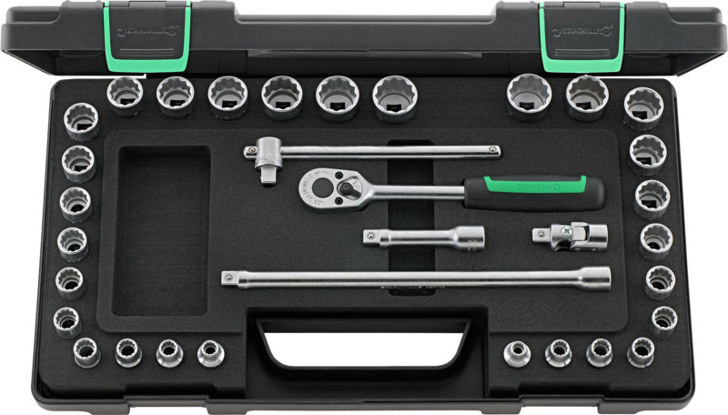 Sada nástrčných klíčů, metrické a palcové, 33 kusů