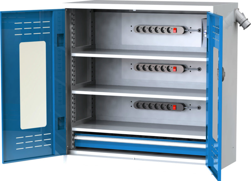 Nabíjecí skříň pro akumulátory s dveřmi s průhledem