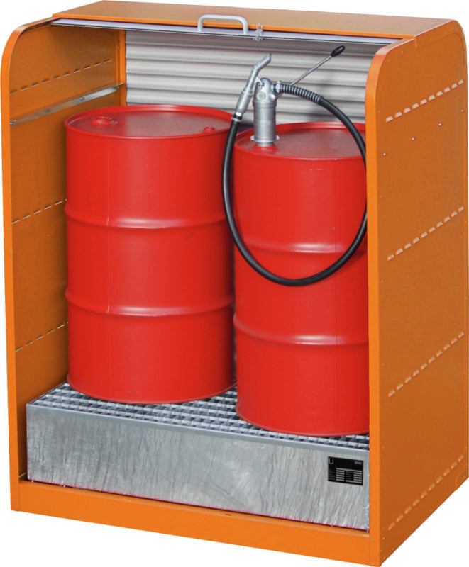 roletové skříně na nebezpečný materiál, 2x sud 200 l