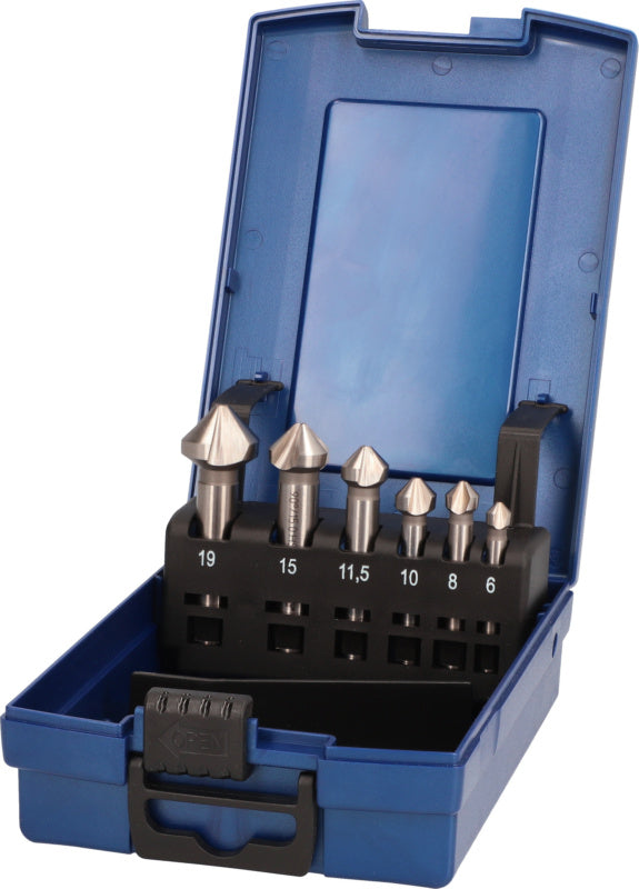 Sada kuželových zahloubení, 90°, HSSE, trojitý břit