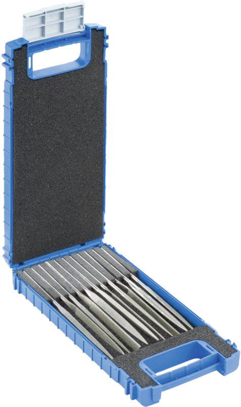 Sada diamantových jehlových pilníků, 11 kusů v pouzdru