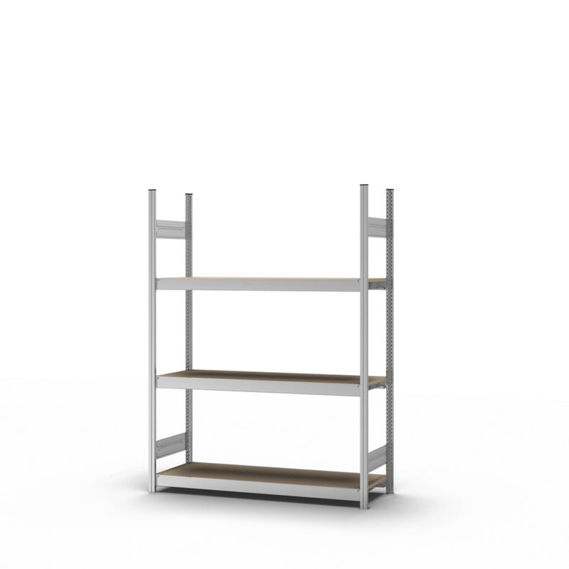 Regál s velkou přihrádkou s policemi z dřevotřískových panelů