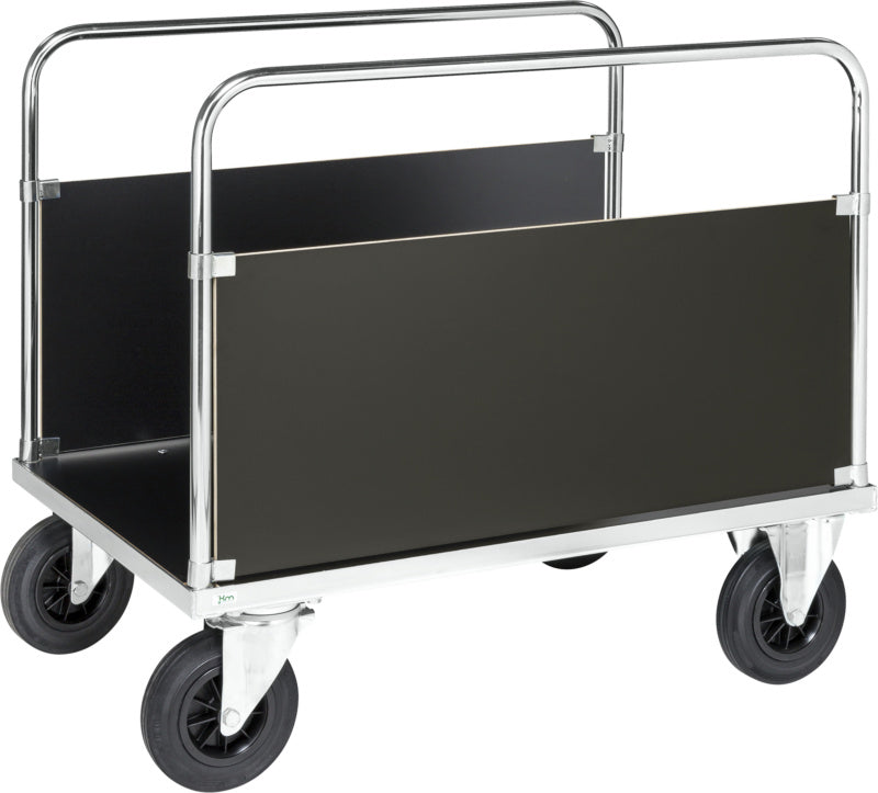 Plošinový vozík řady 500 se 2 podélnými stěnami, pozinkovaný