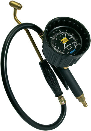 Tlakoměr na huštění pneumatik stlačeným vzduchem