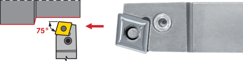 Držák s upínáním PCBN, negativní, pravý