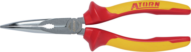 Kleště s úzkými čelistmi, zahnuté, s dvoudílnými kryty rukojetí, s izolací VDE