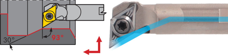 Vrtací tyč SDUC, odsazená, z tvrdokovu, pozitivní, pravá