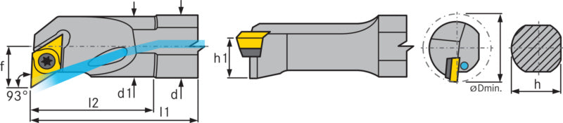 Vrtací tyč SDUC, z oceli, odsazená, pozitivní, levá