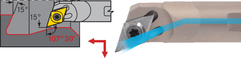 Vrtací tyč SDQC, z tvrdokovu, pozitivní, pravá