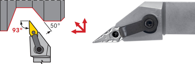 Držák s upínáním MVJN, negativní, pravý