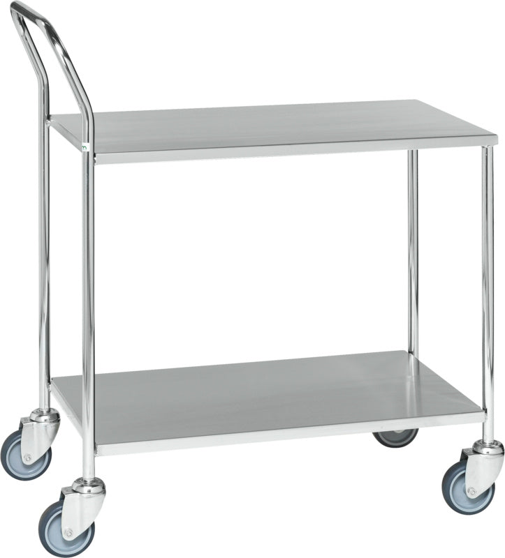 Servírovací vozík se dvěma ložnými plochami z nerezové oceli, KM272