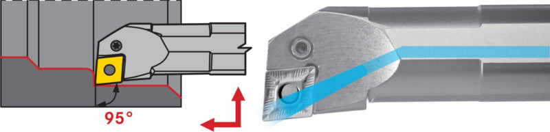 Ocelová vrtací tyč PCLN s upínací plochou, negativní, pravá