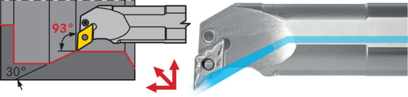 Ocelová vrtací tyč PDUN s upínací plochou, negativní, pravá