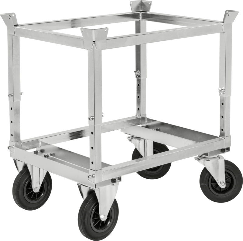 Vozík na půlpalety, pozinkovaný, výškově nastavitelný