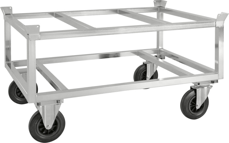 Paletový vozík vyrobený z oceli, s rohovými výztuhami, vysoký