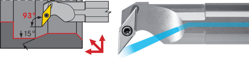 Vrtací tyč SVUC, z oceli, pozitivní, levá