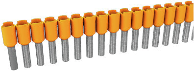 Proužek izolovaných koncových kabelových dutinek