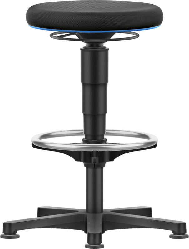 Univerzální stolička s kruhovým designem opěrky pro nohy a kluzáky, textil