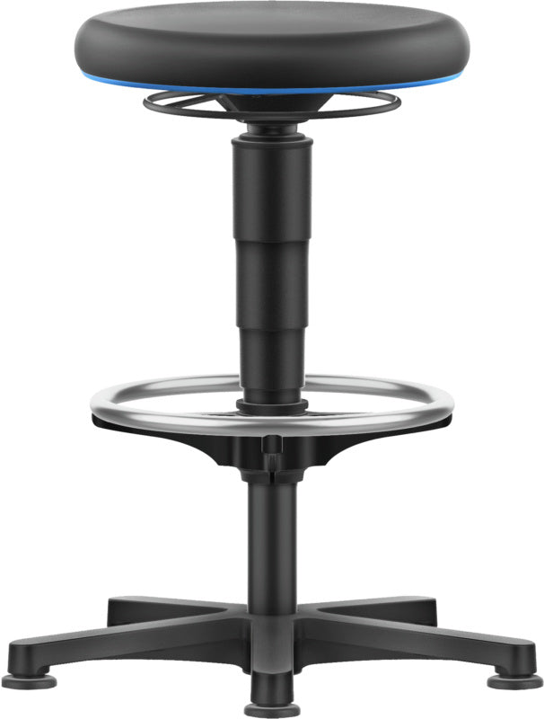 Univerzální stolička s kruhovým designem opěrky pro nohy a kluzáky, integrální pěna