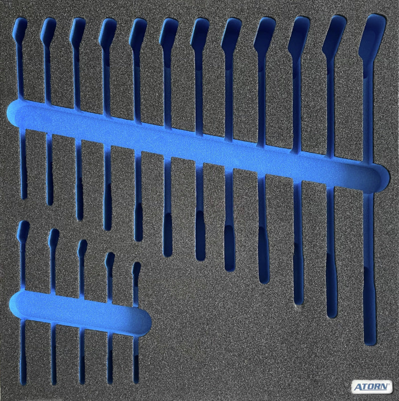 Vložky z tvrdé pěny, prázdná – sada 17 kombinovaných klíčů