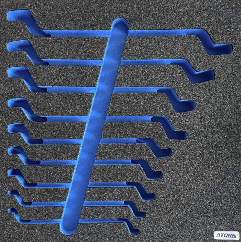 Vložka z tvrdé pěny, prázdná – sada 9 ks oboustranných očkových klíčů
