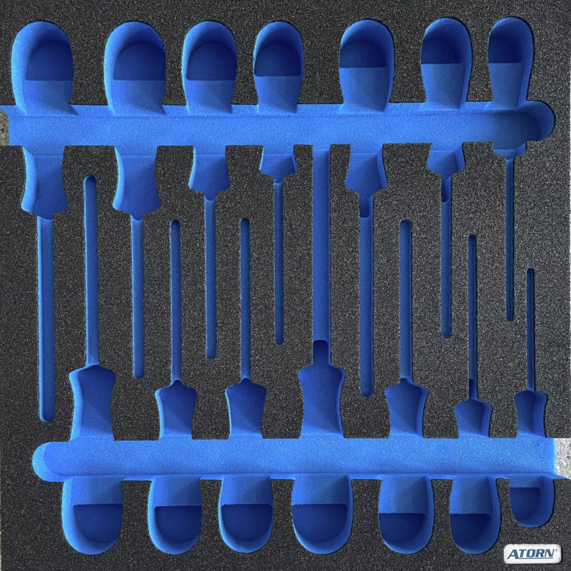 Vložka z tvrdé pěny, prázdná – sada 15 ks šestihranných / TX šroubováků