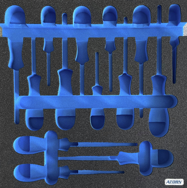 Vložka z tvrdé pěny, prázdná – sada 14 ks šroubováků VDE