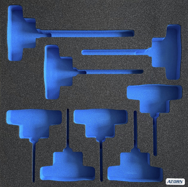 Vložka z tvrdé pěny, prázdná – sada 8 ks šestihranných šroubováků s T-rukojetí