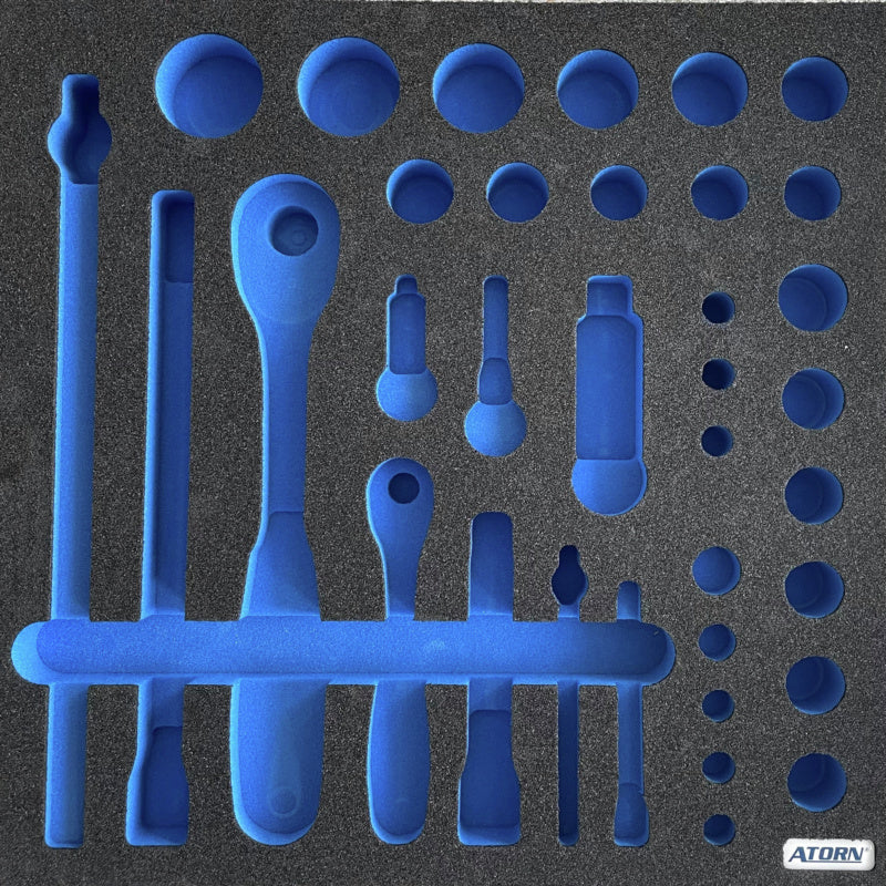 Vložka z tvrdé pěny, prázdná – sada 45 ks nástavců nástrčných klíčů