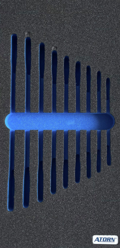 Vložka z tvrdé pěny, prázdná – sada 9 oboustranných otevřených klíčů