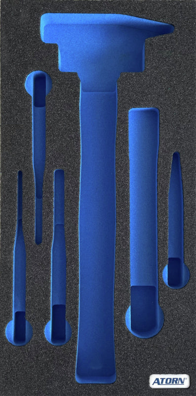 Vložka z tvrdé pěny, prázdná – sada 6 ks úderných nástrojů