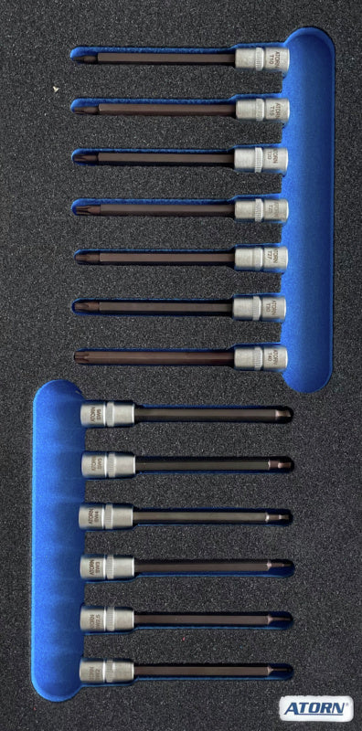 Vložka z tvrdé pěny – sada 13 nástavců šroubováku