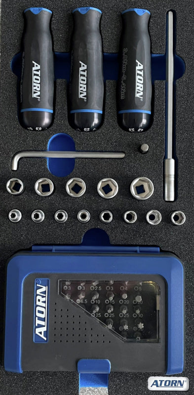 Vložka z tvrdé pěny – sada 19 ks momentových nástrojů