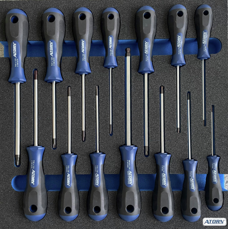 Vložka z tvrdé pěny – sada 15 ks šestihranných / TX šroubováků