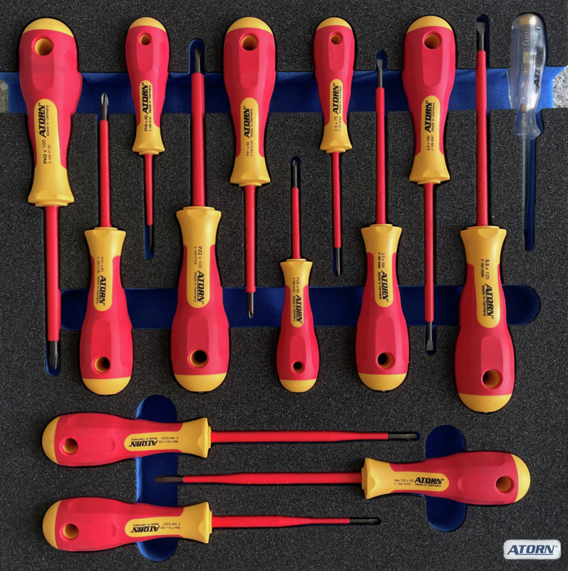 Vložka z tvrdé pěny – sada 14 šroubováků VDE